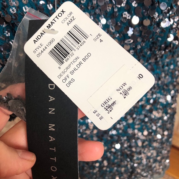 AIDAN MATTOX SPARKLY SEQUIN-BLOUSON DRESS 4 NWT - Picture 13 of 13
